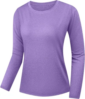 1/6 Pack Women's Quick Dry Fit Long Sleeve Shirts, UPF 50  Rash Guard Swim Fishing SPF UV Sun Protection Shirts