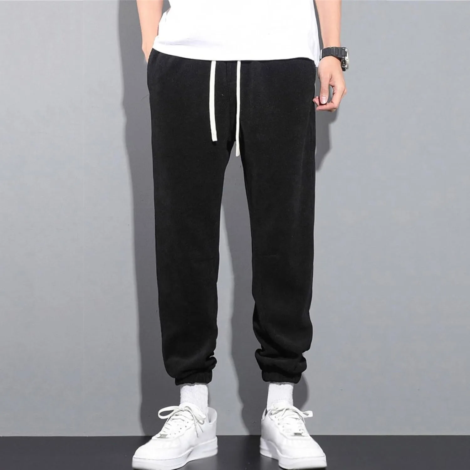 2023 Mens Corduroy Hiking Pants Plus Size Harem Sweatpants Stylish Work Sports Loose Outdoor Trousers Jogger with Pockets