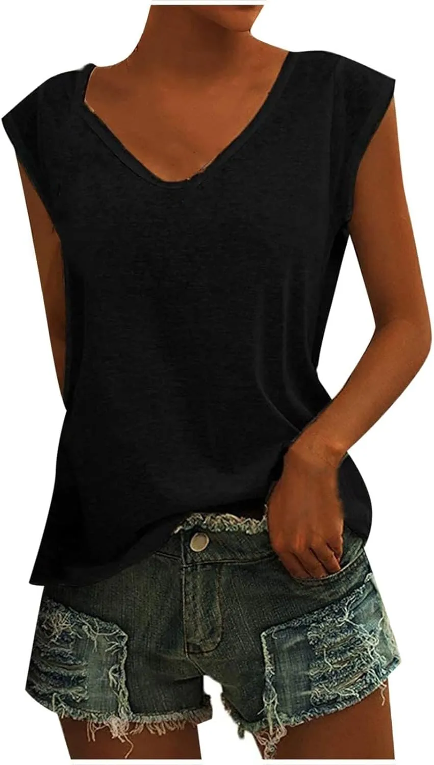 3 Pack Women's Cap Sleeve Tank Tops U Neck Spring Summer Tops Casual Tee Shirts 2025 Beach Vacation Fashion Clothes