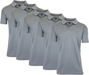 5-Pack Men's Dry Fit Moisture-Wicking Polo Shirt (S-3XL)