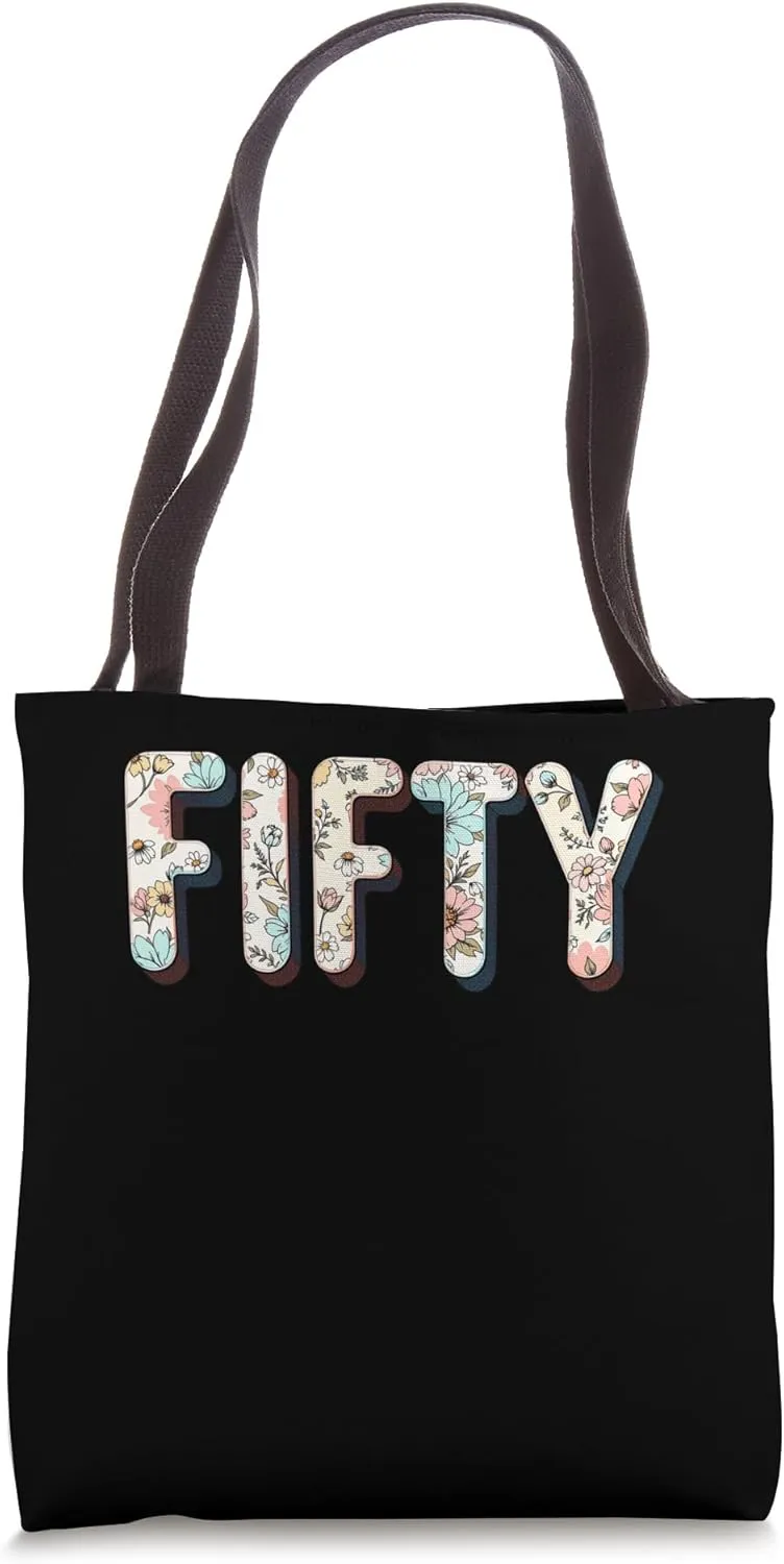 50 Years Old Vintage 50th Birthday Tee Wildflower Women Tote Bag
