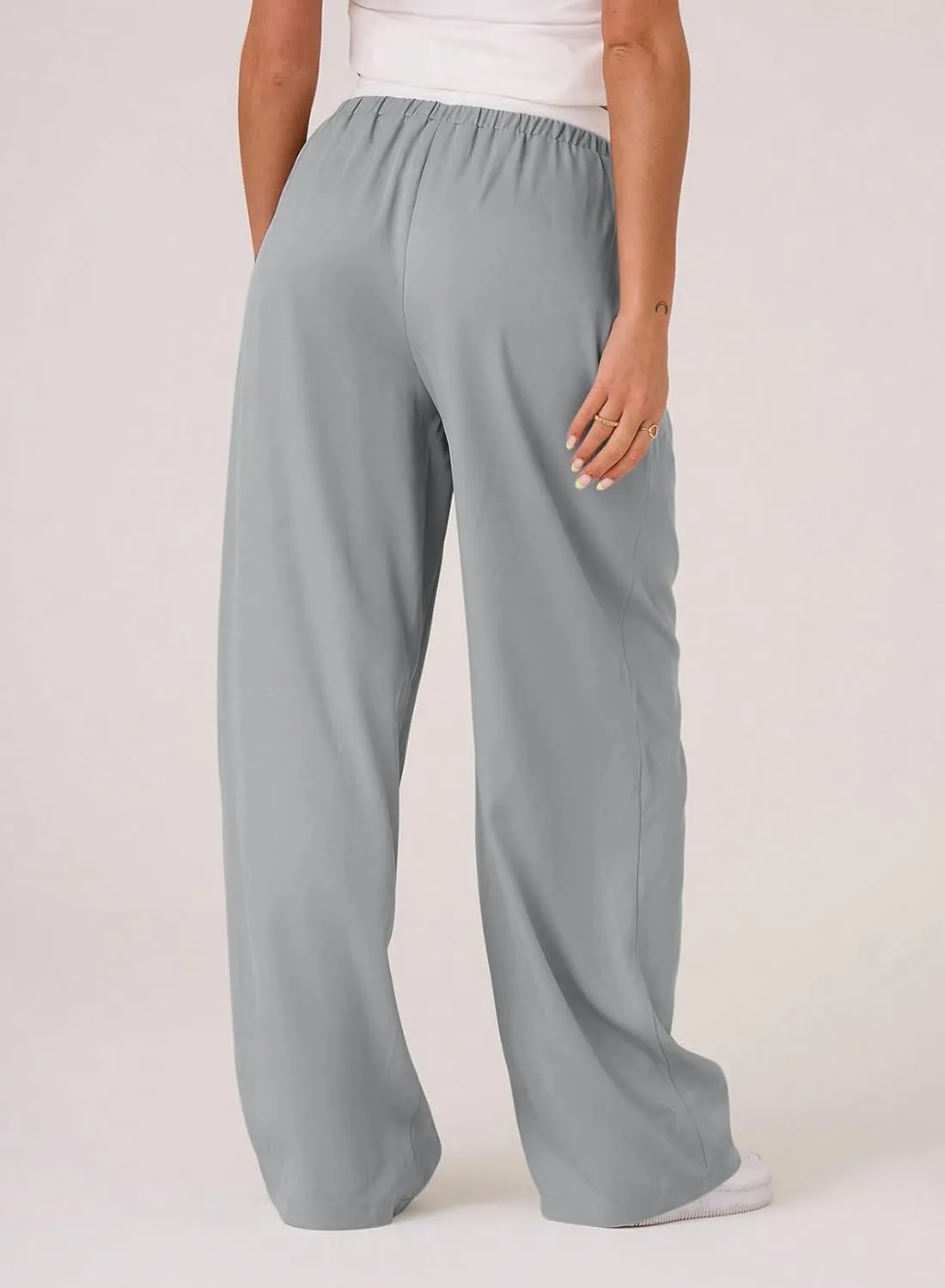 Acelitt Womens Winter Pants 2024 Wide Leg Drawstring Elastic Waist Casual Loose Comfy Trousers with Pockets