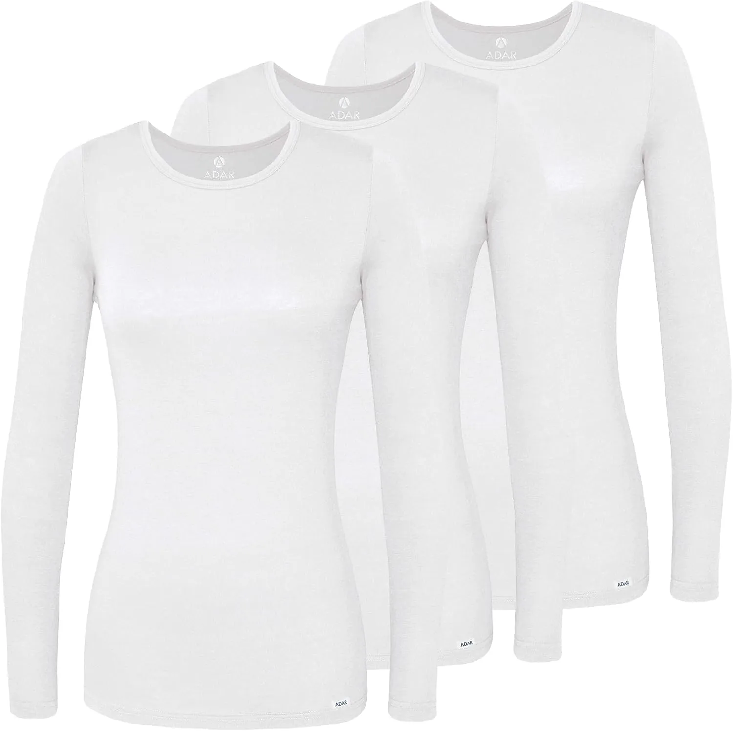 Adar Underscrubs for Women 3 Pack - Long Sleeve Underscrub Comfort Tee