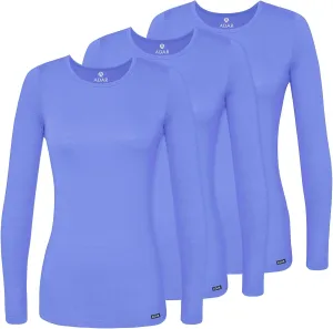 Adar Underscrubs for Women 3 Pack - Long Sleeve Underscrub Comfort Tee