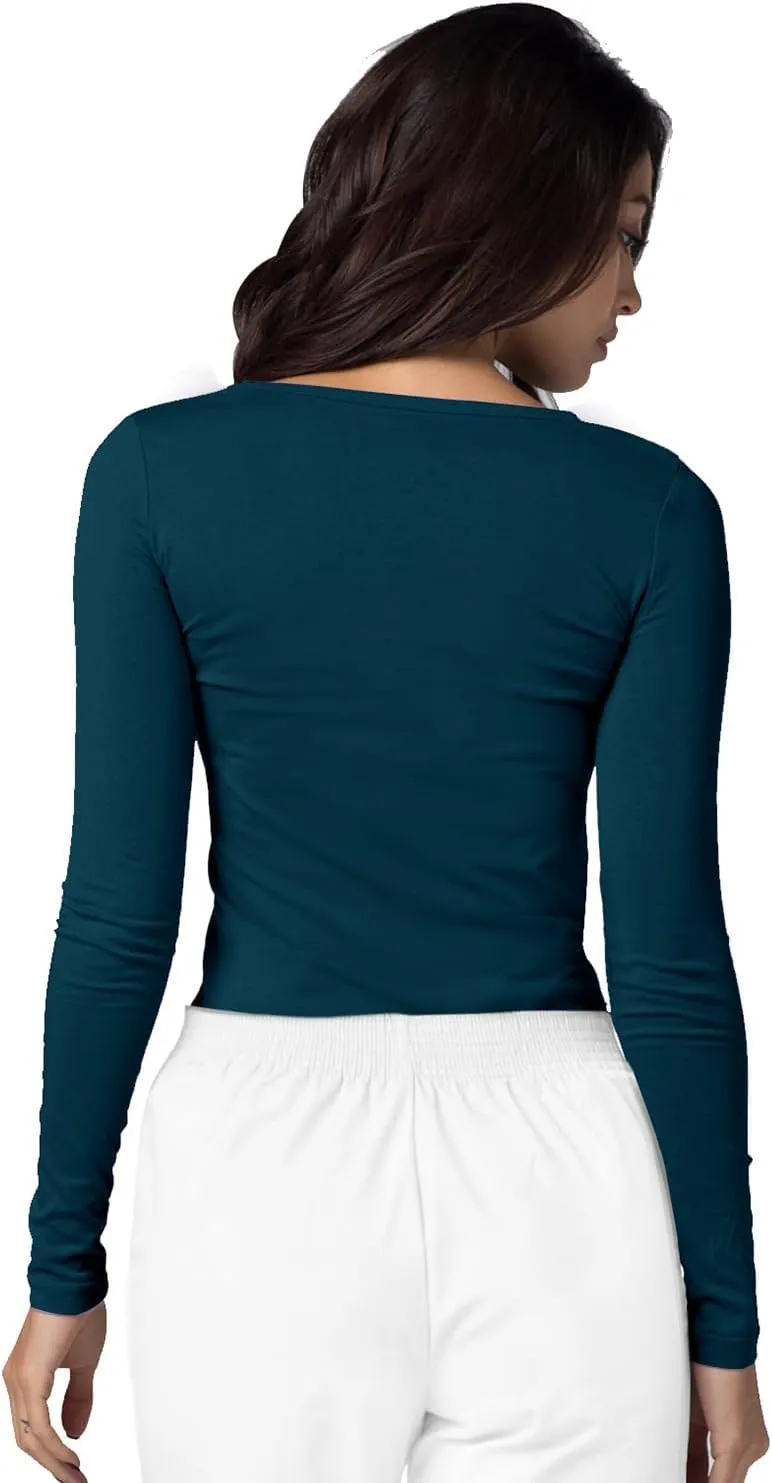 Adar Underscrubs for Women 3 Pack - Long Sleeve Underscrub Comfort Tee