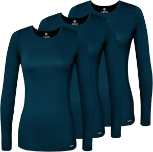 Adar Underscrubs for Women 3 Pack - Long Sleeve Underscrub Comfort Tee