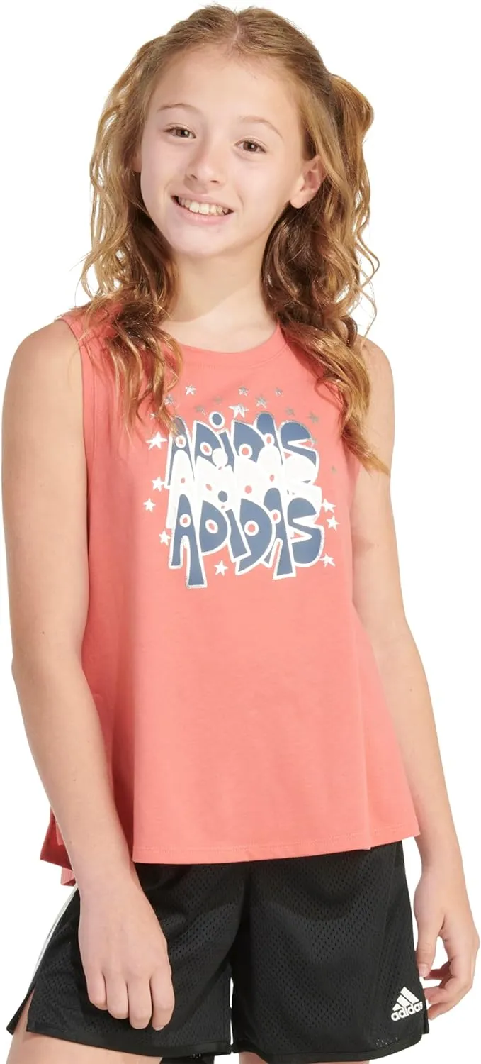 adidas Girls' Sleeveless Tie-Back Tank Top