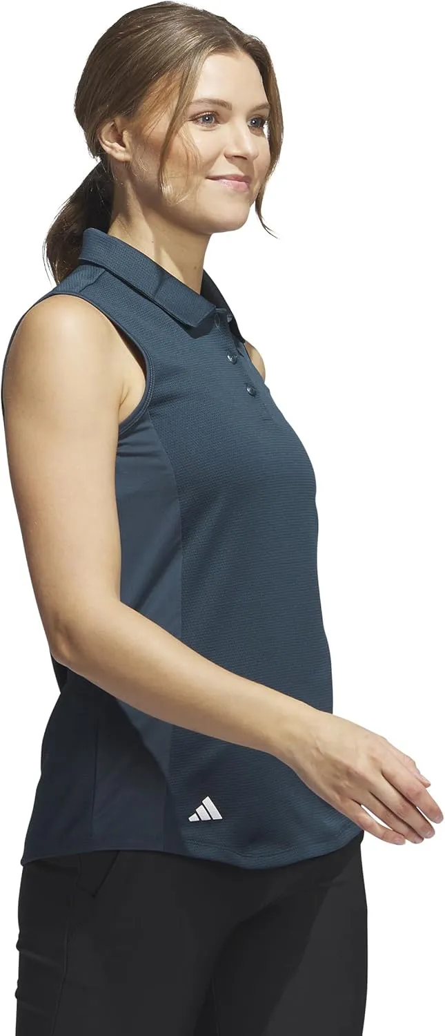 adidas Women's Texture Sleeveless Golf Polo Shirt