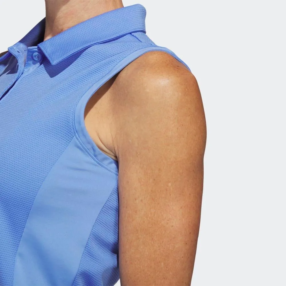 adidas Women's Textured Sleeveless Golf Polo Shirt