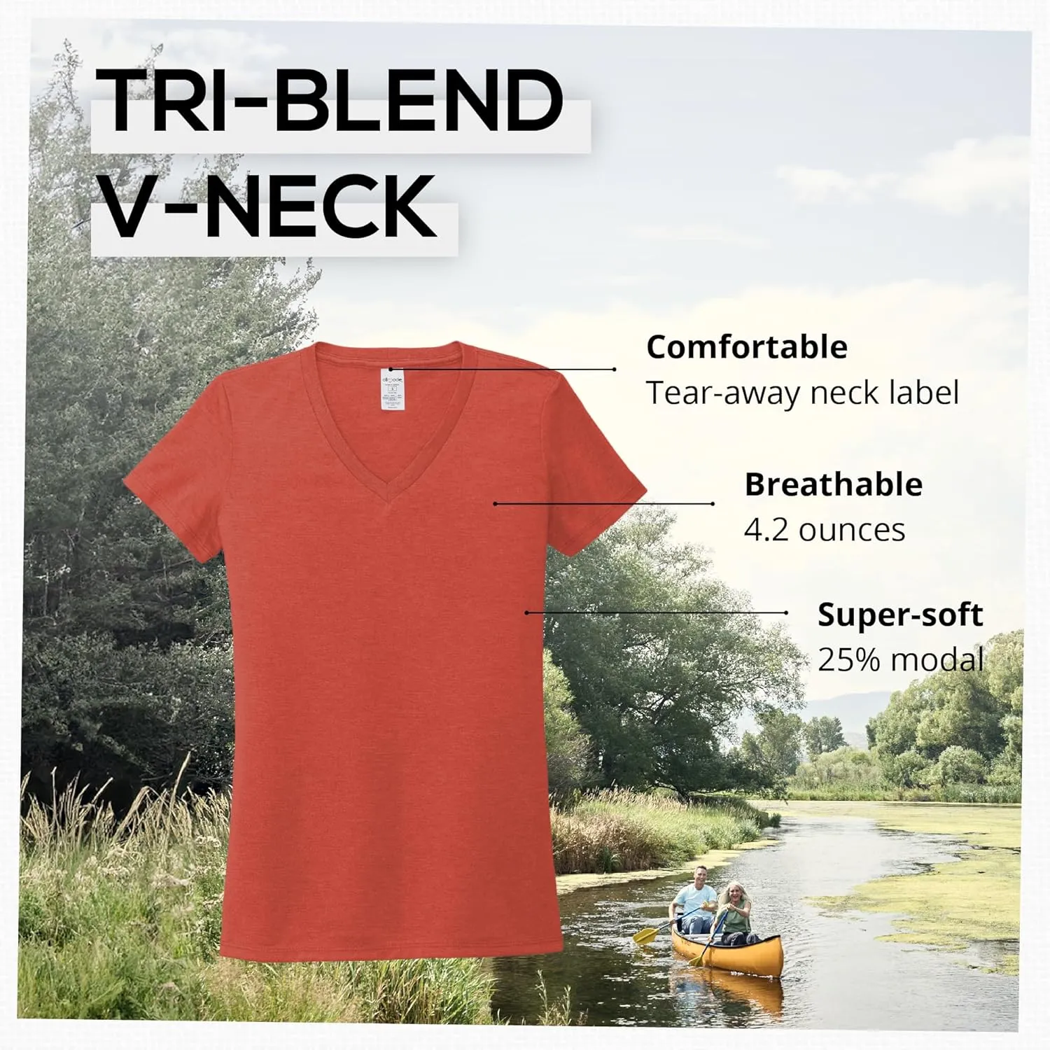 Allmade Women's Tri-Blend V-Neck T-Shirt