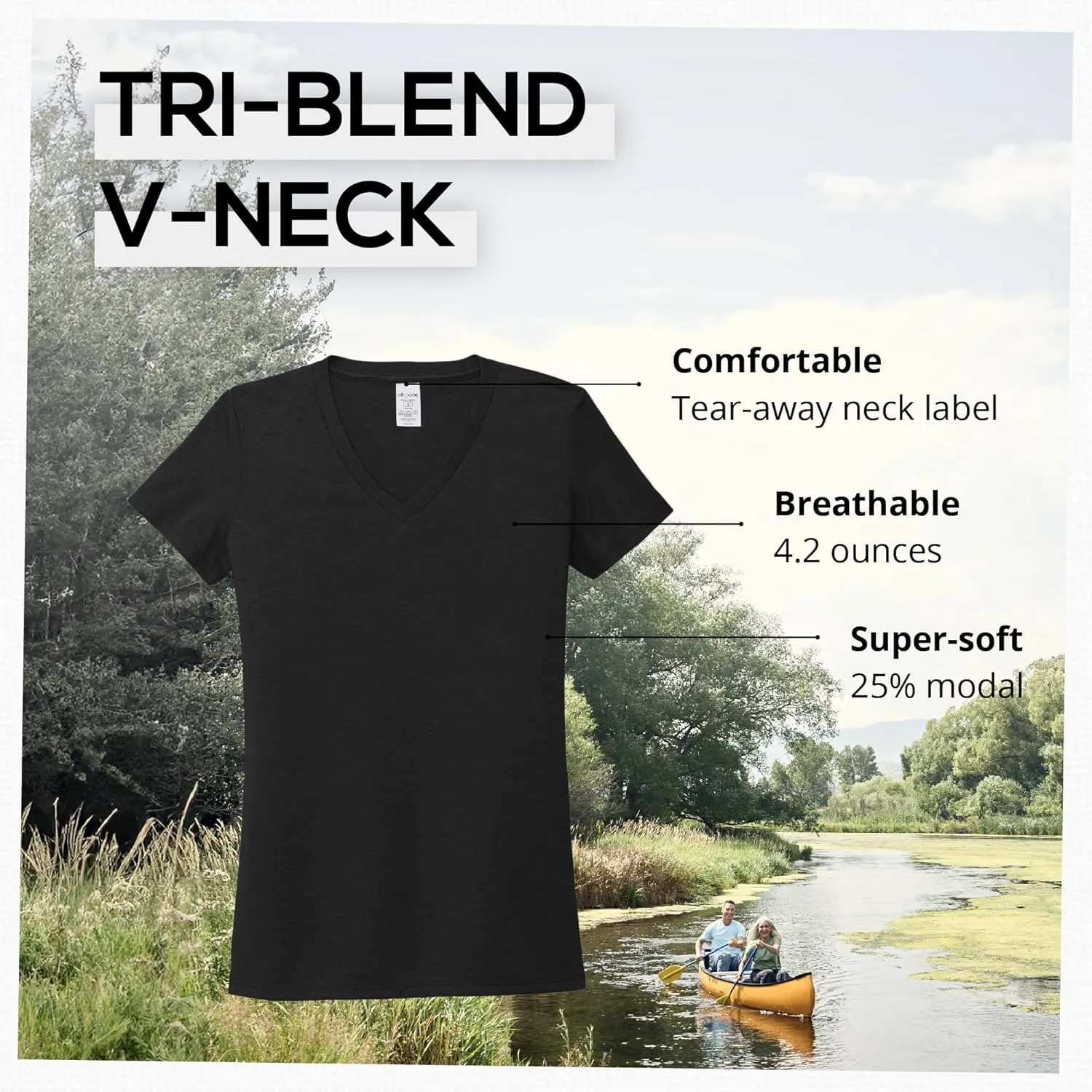 Allmade Women's Tri-Blend V-Neck T-Shirt