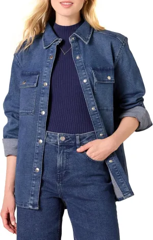 Amazon Essentials Women's Oversized-Fit Heavyweight Denim Shirt Jacket