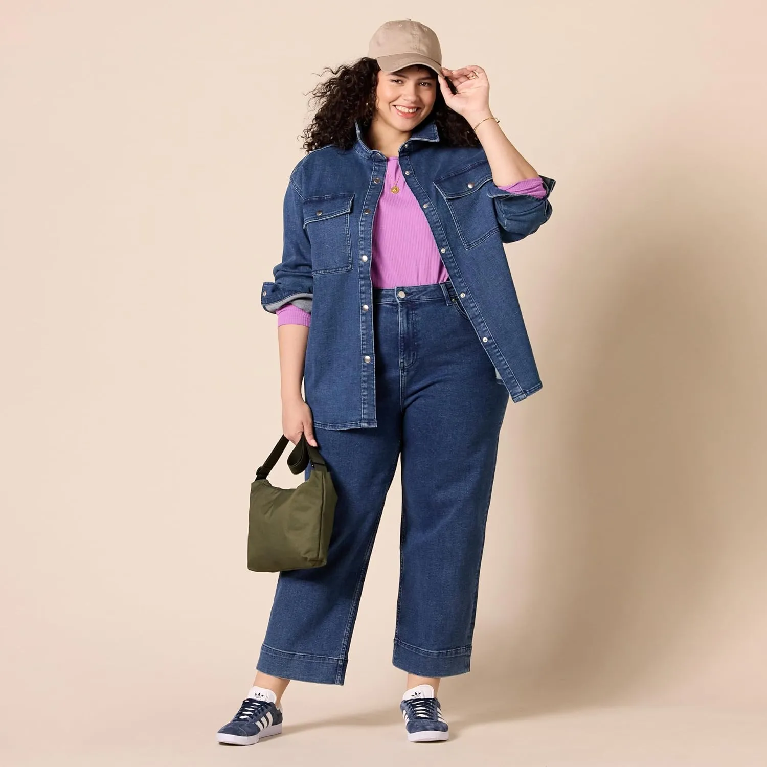 Amazon Essentials Women's Oversized-Fit Heavyweight Denim Shirt Jacket