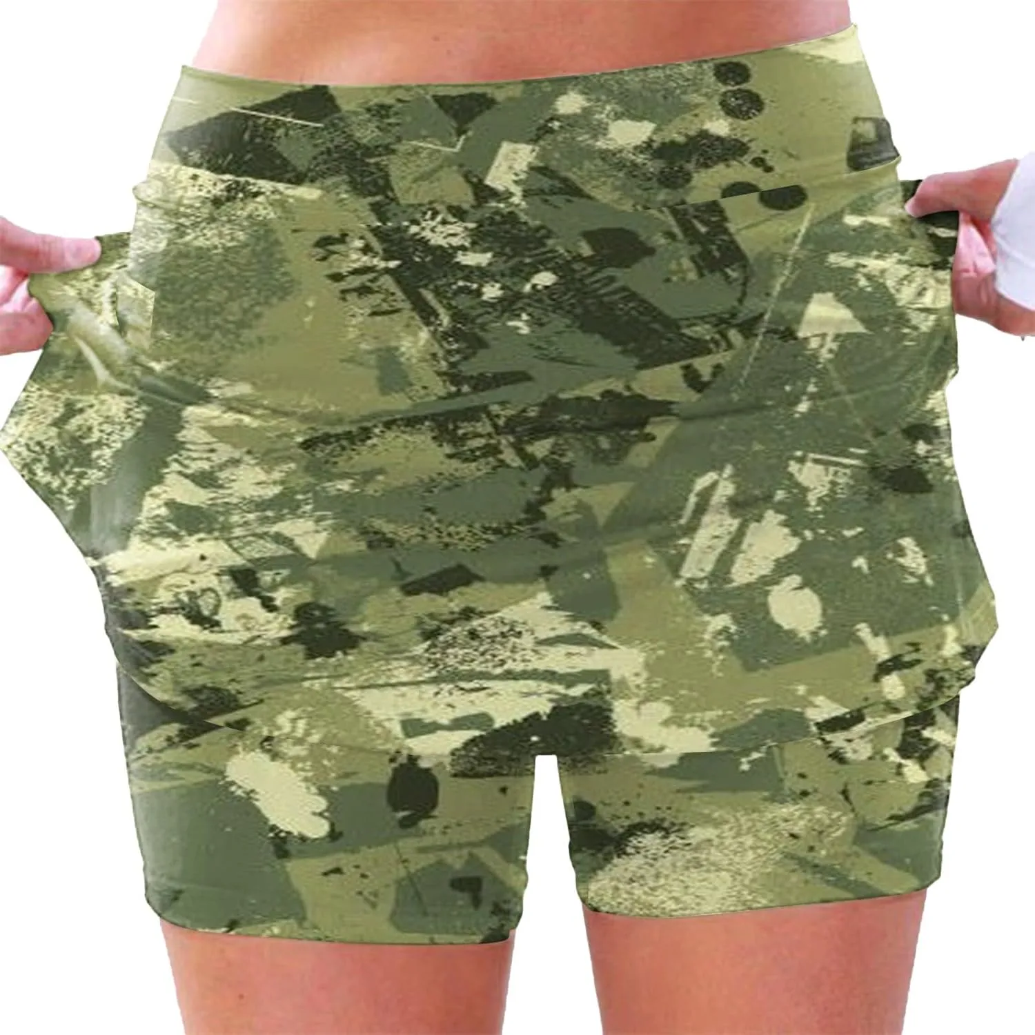 AMDBEL Athletic Yoga Culottes for Women Elastic Shorts Summer Lightweight High Waist Skinny Joggers Skirt with Pocket 2024