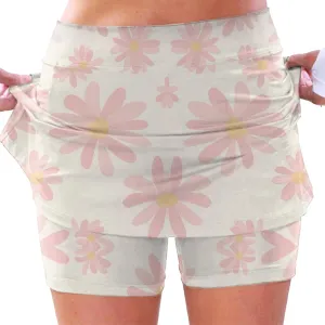 AMDBEL Athletic Yoga Culottes for Women Solid Color Elastic Shorts Summer Lightweight High Waist Skinny Joggers Skirt/Pocket