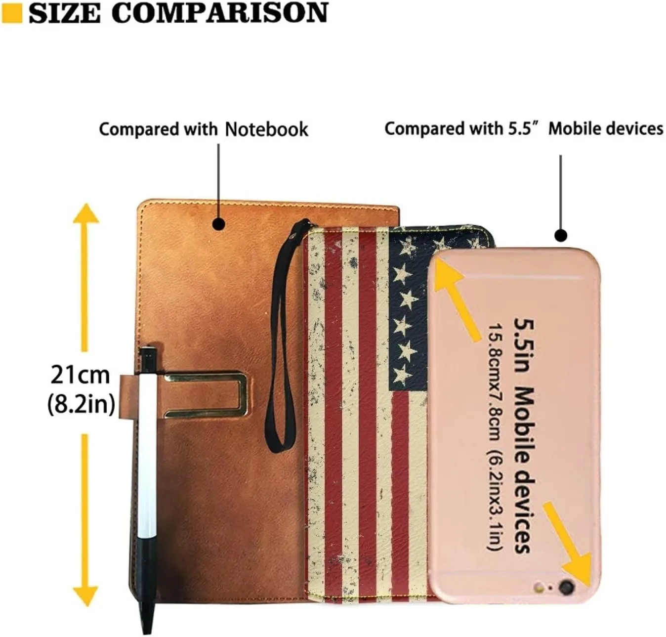 American Flag Print Womens Wallet RFID Blocking PU Leather Coin Purse Credit Card Phone Handbag Zipper Clutch Travel Purse Wristlet