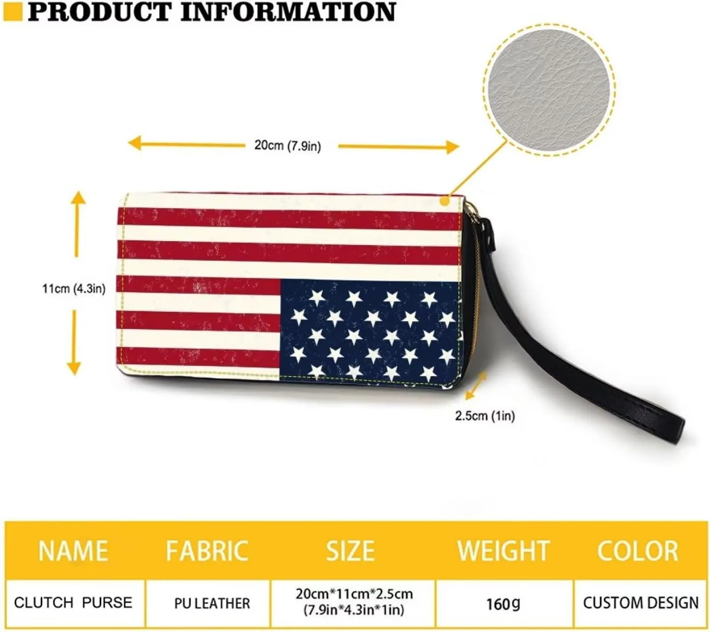 American Flag Womens for Wallet RFID Blocking Large Capacity PU Leather Purse Clutch Wallet Ladies Card holder Wristlet