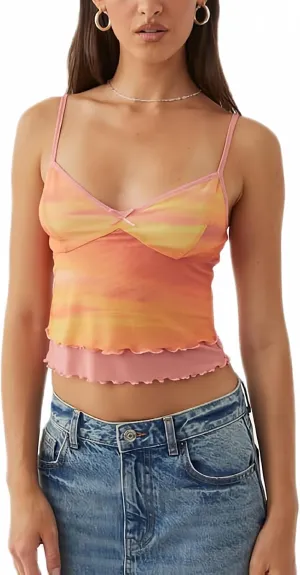 Argeousgor Women Y2K Mesh Tank Top Spaghetti Strap Sleeveless Square Neck Cami Tops Going Out Camisole Crop Top