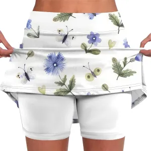Athletic Skorts for Women with Pockets Lightweight Elastic Yoga Culottes High Waist Skinny Tennis Skirt Golf Skorts