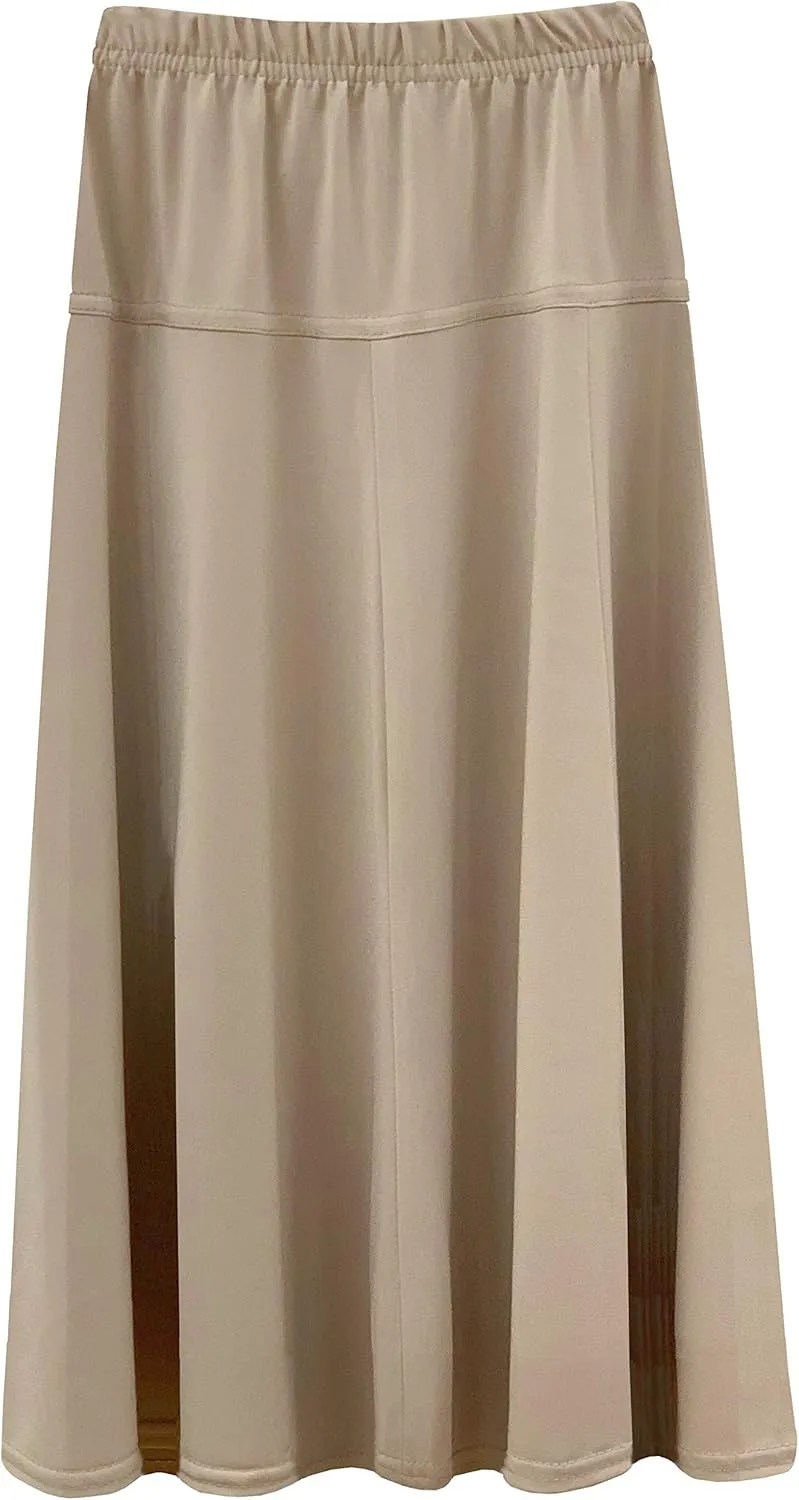 BABY O Girls Kids Basic Stretch Slinky Knit A-Line Ankle Length Maxi Skirt for 4 to 18 Years Old