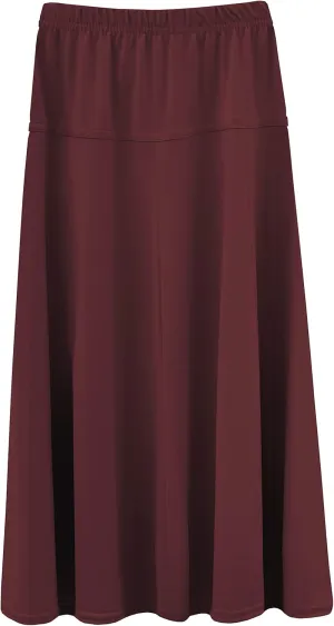 BABY O Girls Kids Basic Stretch Slinky Knit A-Line Ankle Length Maxi Skirt for 4 to 18 Years Old