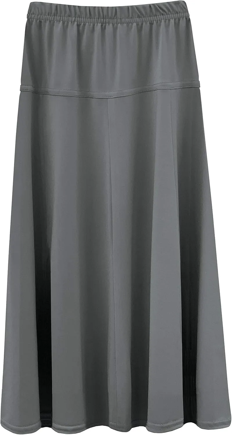 BABY O Girls Kids Basic Stretch Slinky Knit A-Line Ankle Length Maxi Skirt for 4 to 18 Years Old