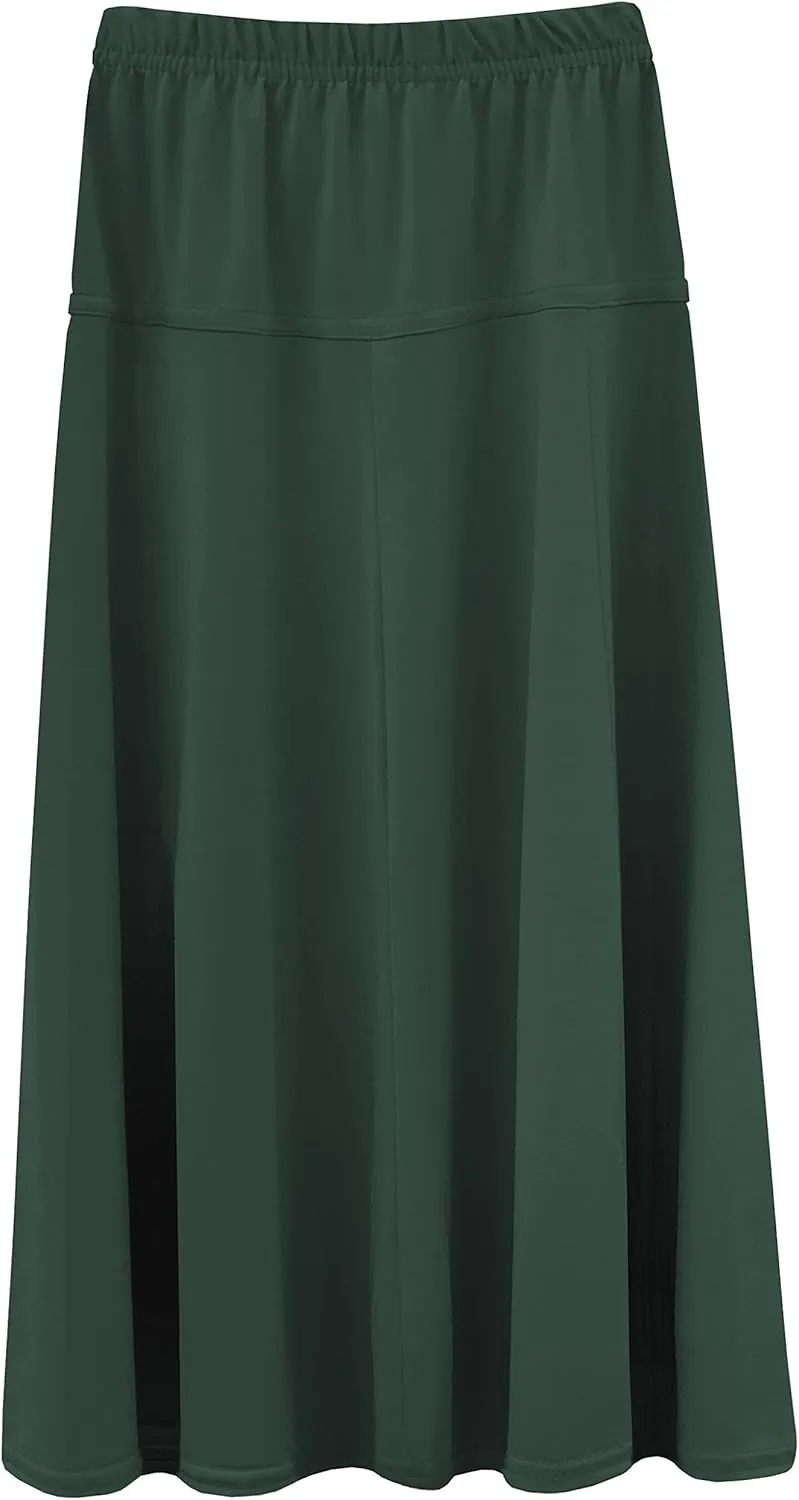 BABY O Girls Kids Basic Stretch Slinky Knit A-Line Ankle Length Maxi Skirt for 4 to 18 Years Old