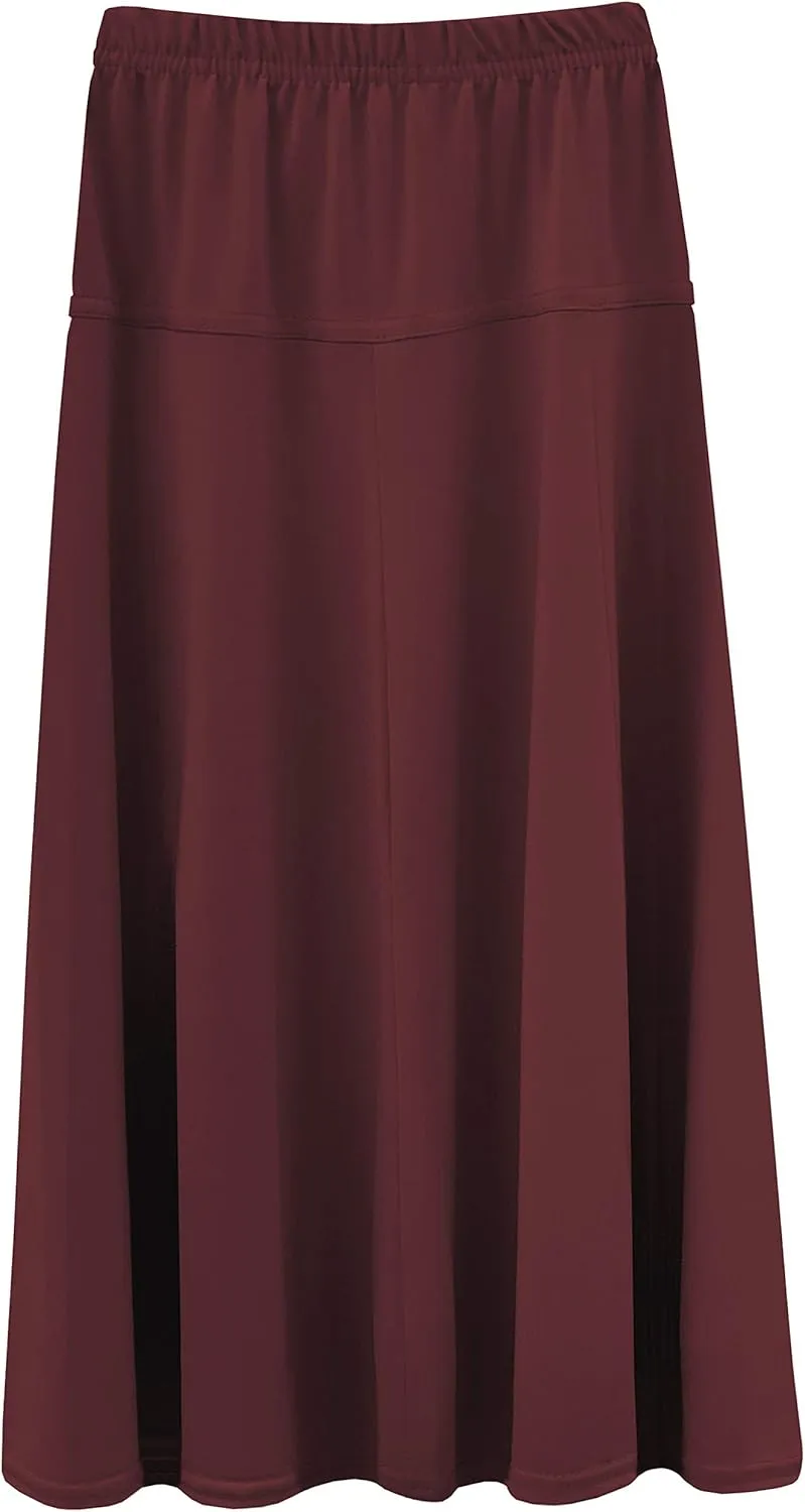 BABY O Girls Kids Basic Stretch Slinky Knit A-Line Ankle Length Maxi Skirt for 4 to 18 Years Old