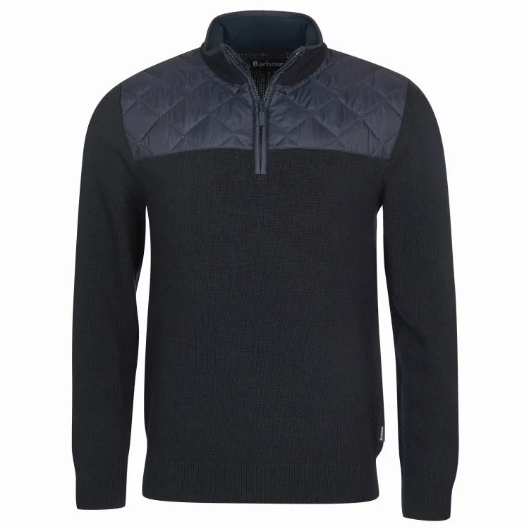 Barbour Essential Diamond Quilt Half Zip Sweater - Navy