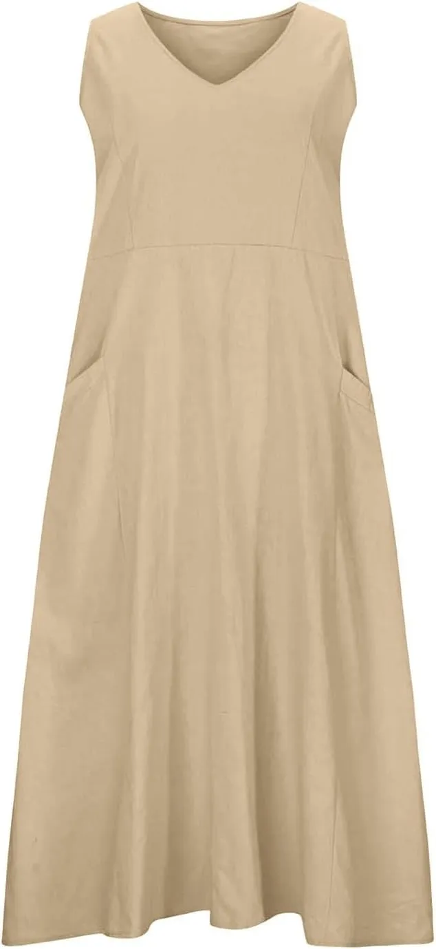 Beach Vacation Clothes for Women Beach Fashion Vacation Essentials Summer Dresses for Women 2025 Cotton Linen Maxi Dress