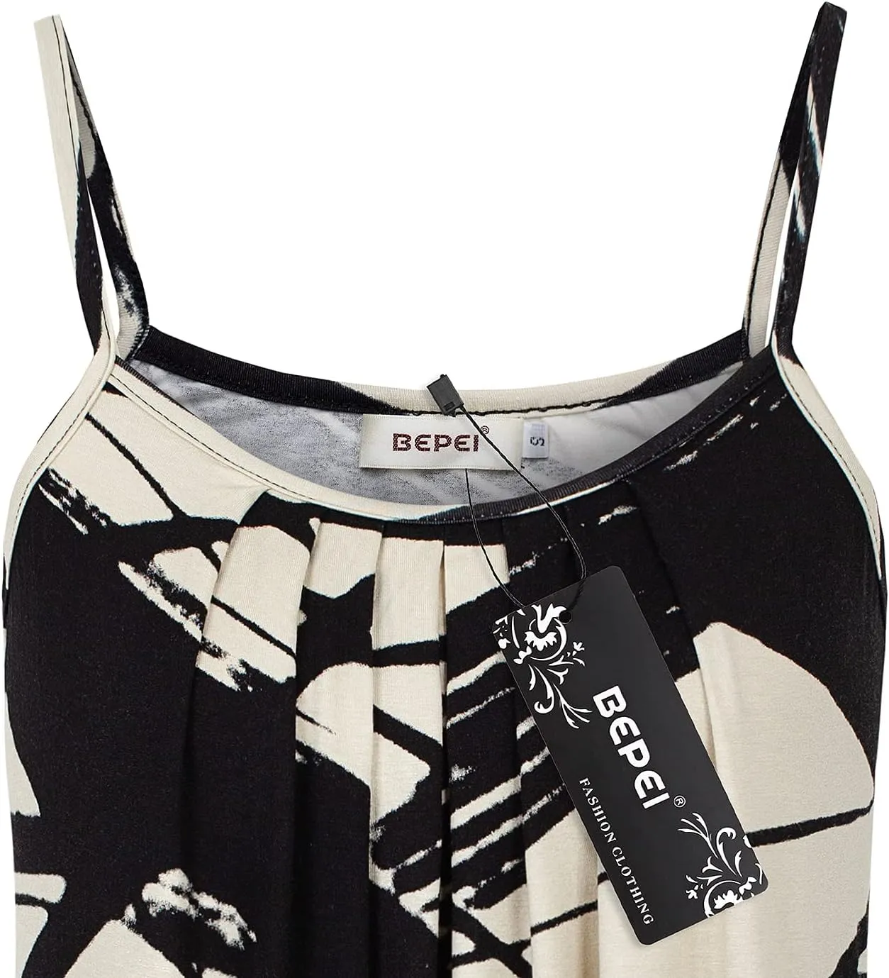 BEPEI Women Loose Casual Summer Pleated Flowy Sleeveless Camisole Tank Tops