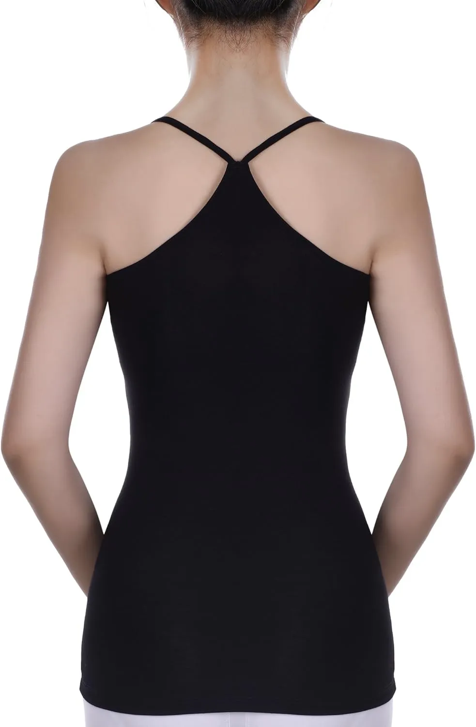Boao 3 Pieces Women Camisoles Basic Stretch Cami with Y-Back Spaghetti Strap Tank Tops, 3 Colors