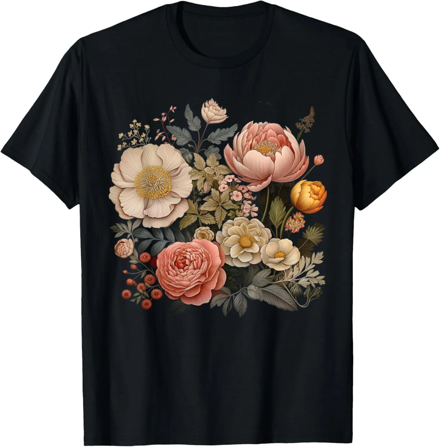 Boho Flower Vintage Floral Graphic T-Shirt
