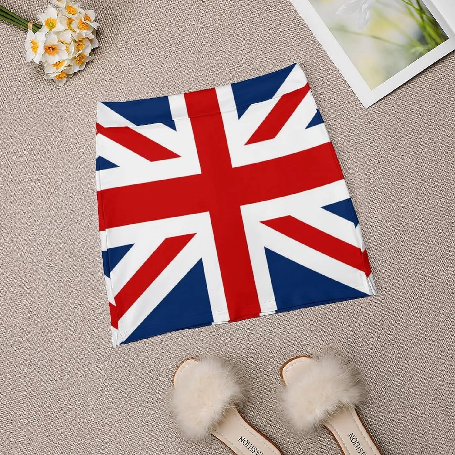 British Flag Anti-Exposure Pocket A-line Culottes Waist Skirts,Running Skirts Tennis Golf Skorts for Women, 4X-Large
