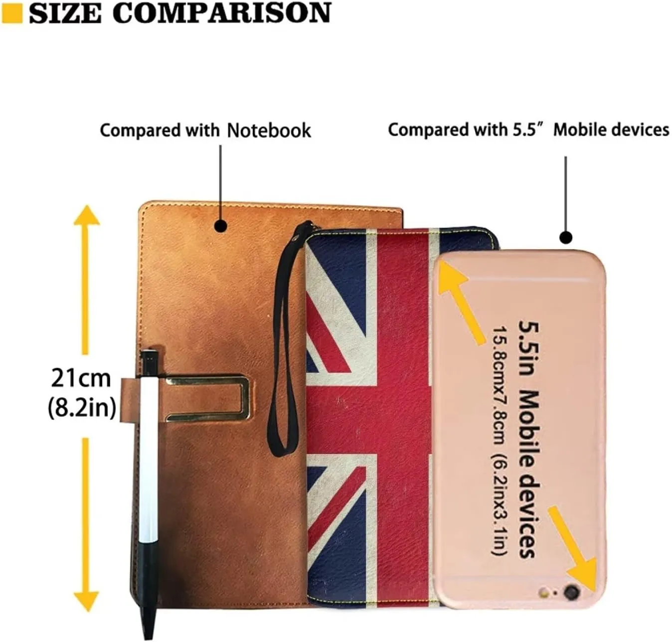 British Flag Women Wristlet Wallets Zip Around Card Holder Wristlet Clutch Long Leather Purse