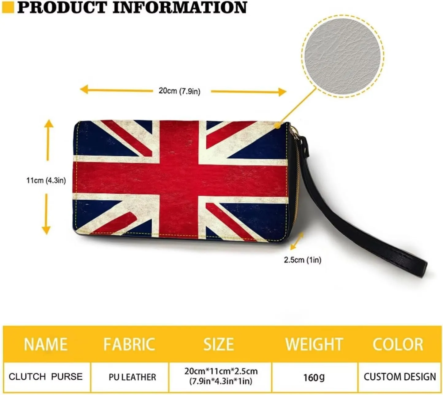 British Flag Women Wristlet Wallets Zip Around Card Holder Wristlet Clutch Long Leather Purse