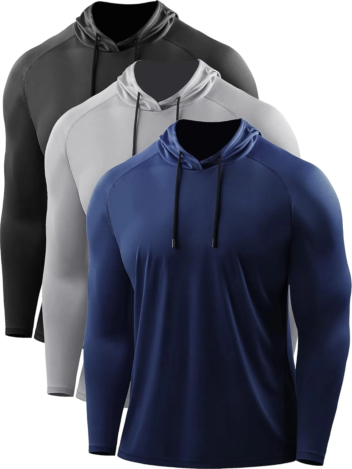 CADMUS Men's Workout Long Sleeve Fishing Shirts UPF 50  Sun Protection Dry Fit Hoodies