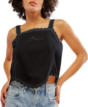 CHARTOU Women Cute Cami Tops Lace Embroidered Sleeveless Camisole Tank Shirt