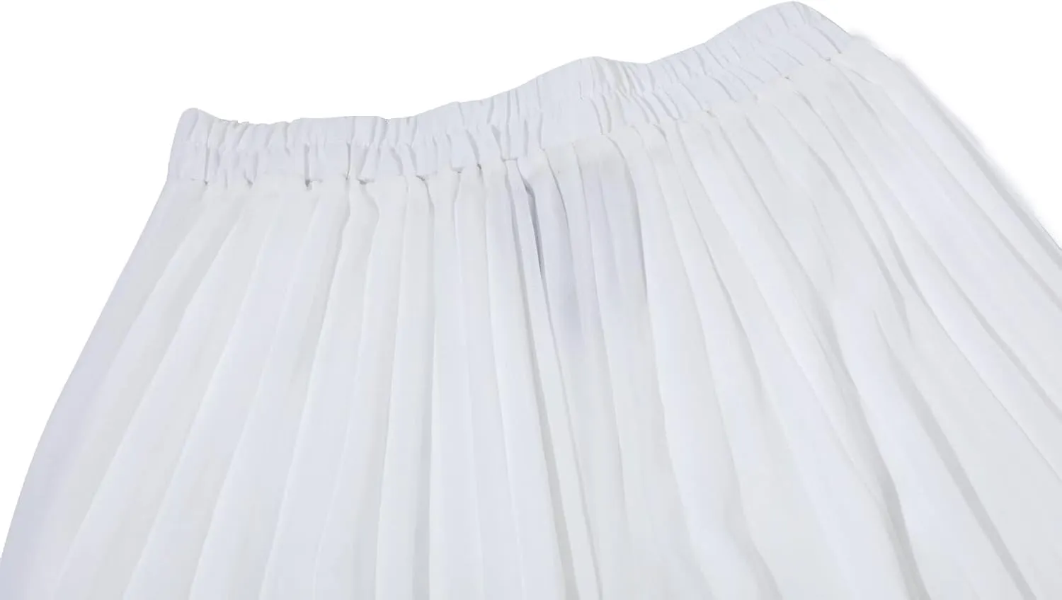 chouyatou Women's Elastic Waist A-Line Pleated Chiffon Cropped Wide Leg Pants Culottes