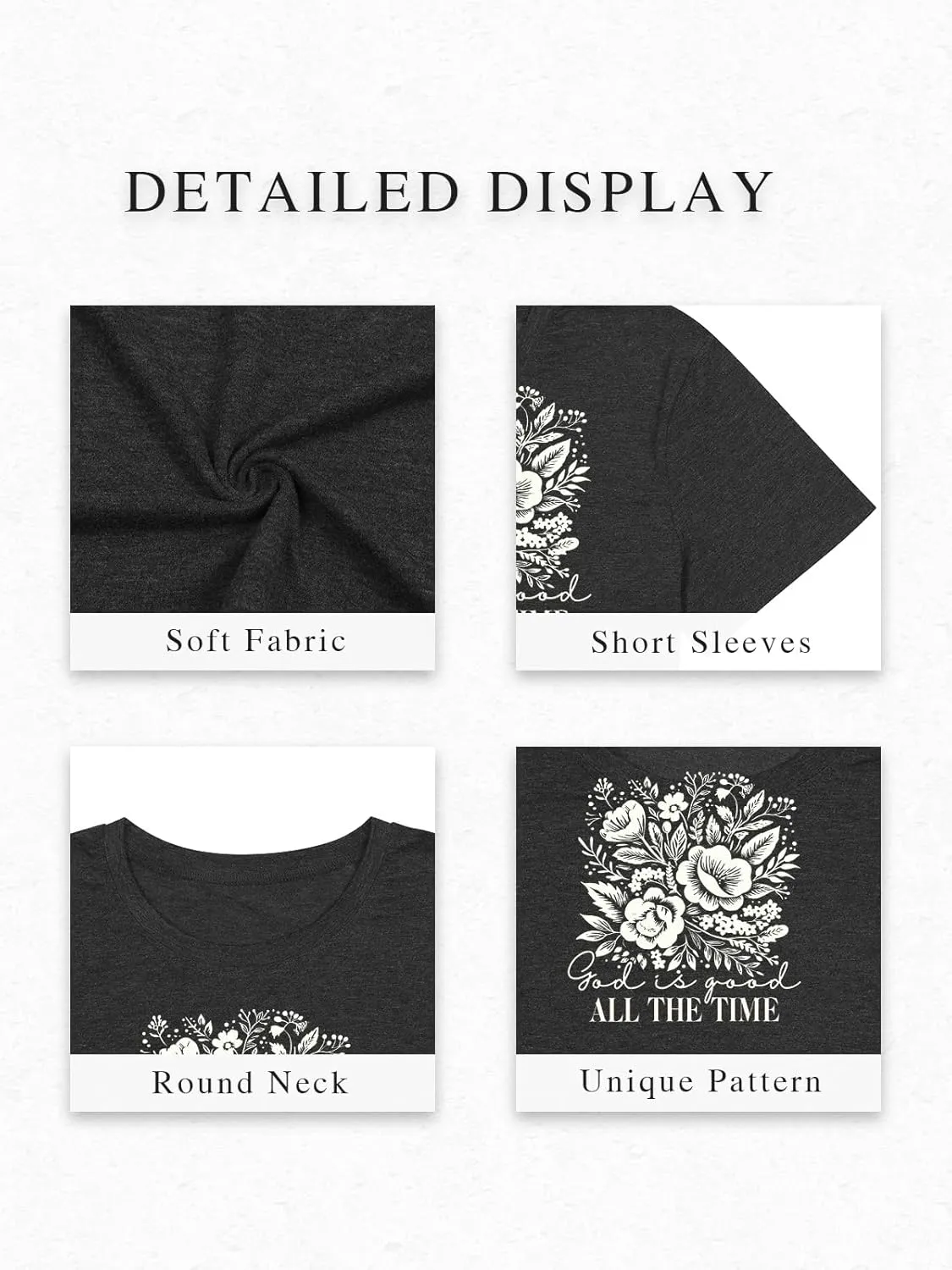 Christian Shirts for Women God is Good Bible Verse Tshirt Jesus Religious Gift Wildflower Inspirational Short Sleeve Tee Tops