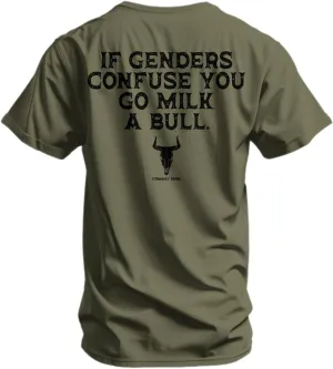 Combat Iron Men's Graphic T-Shirt | Go Milk a Bull | Cotton-Poly Blend | Athletic Fit, Tagless Comfort