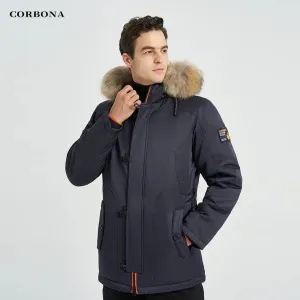 CORBONA N3B Type Winter Parka Men's Coat Long Oversize Real Fur Hood Military Army Male Jackets Padded Fleece Brand Cloths 2023