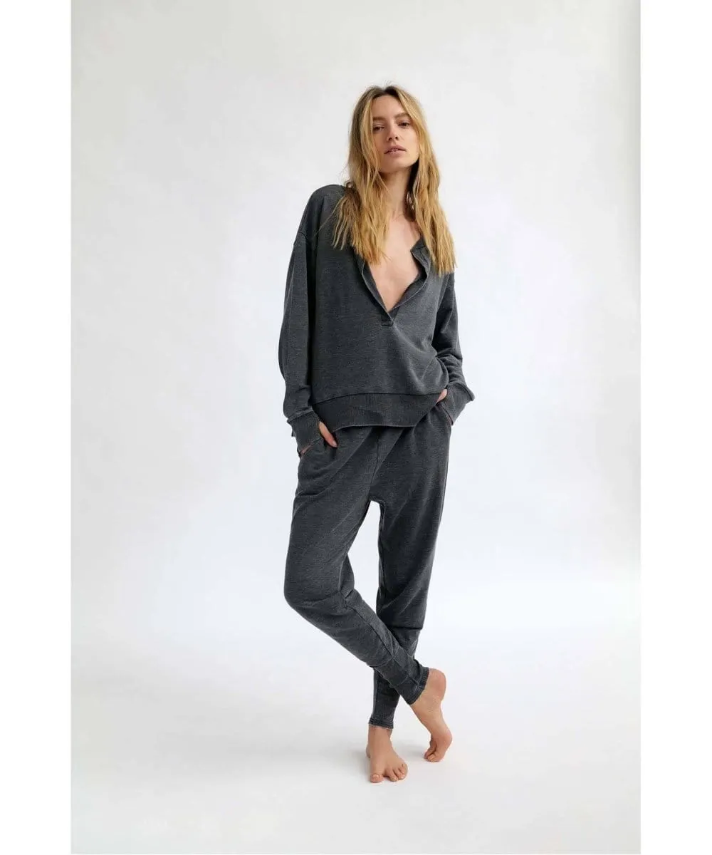 Cozy Cool Girl Lounge Set Washed Black