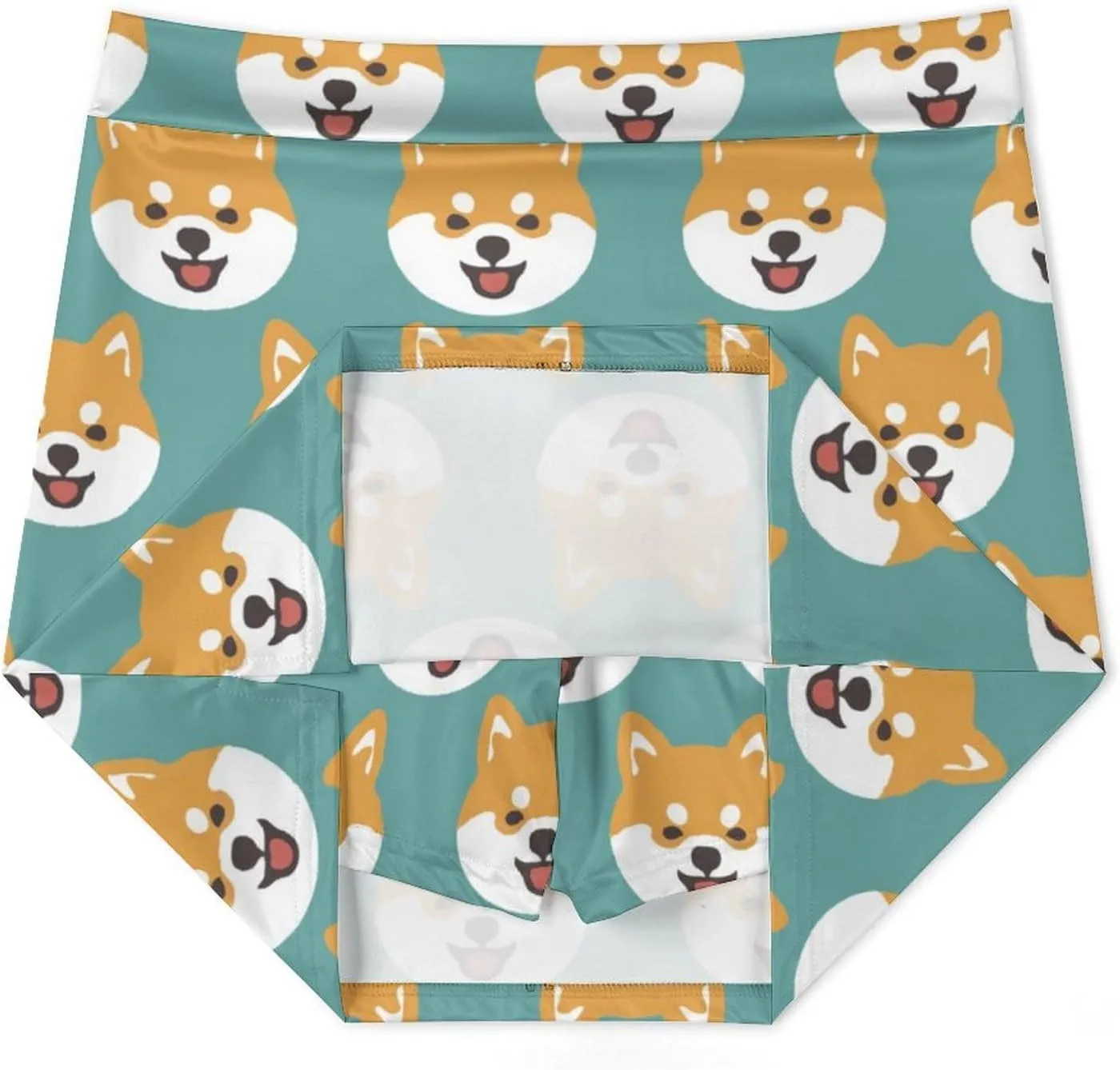 Cute Shiba Dog Face Women's Mini Tennis Skirt with Shorts Underneath Athletic Workout Cute Skorts