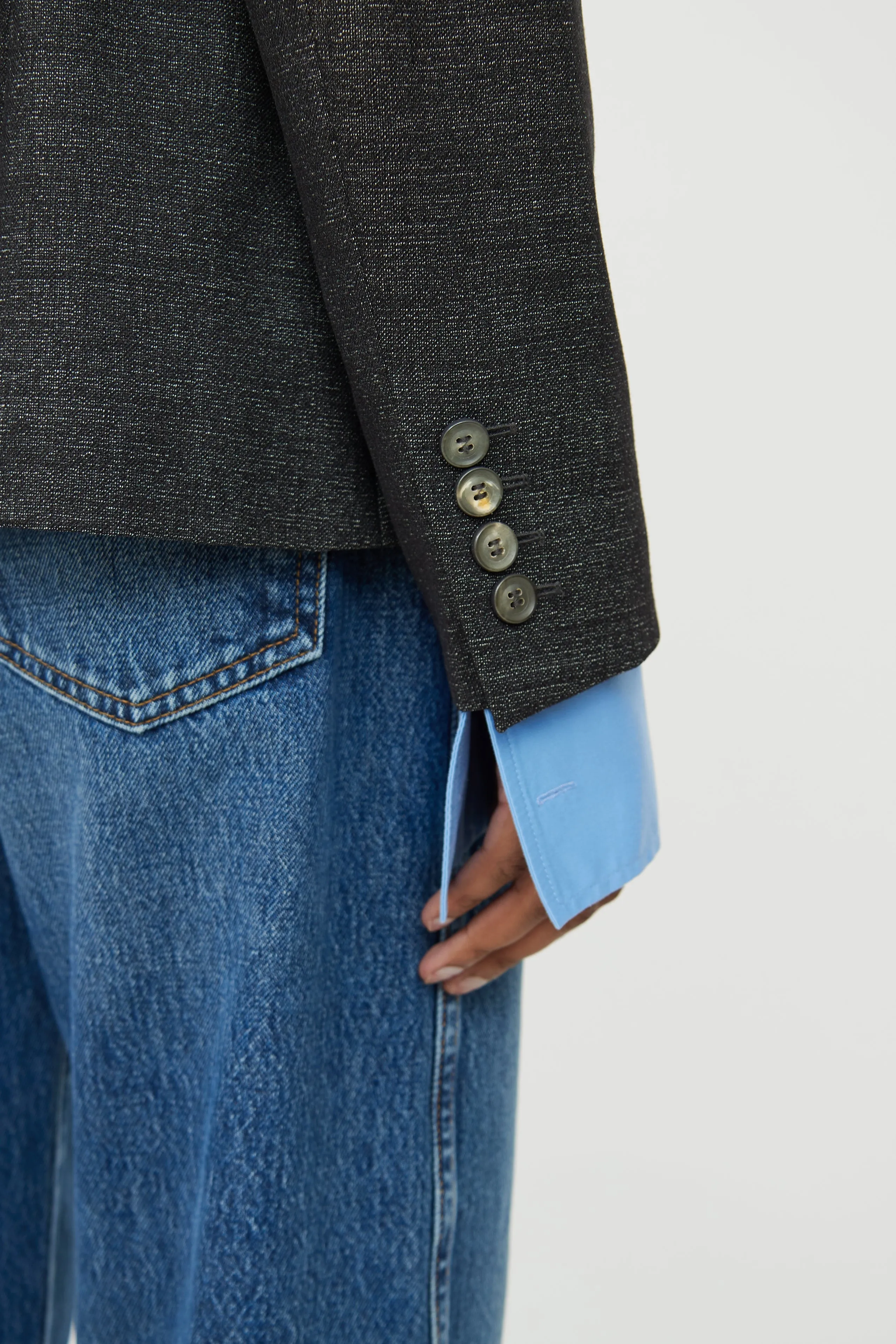 Dark Grey Wool Blend Blazer