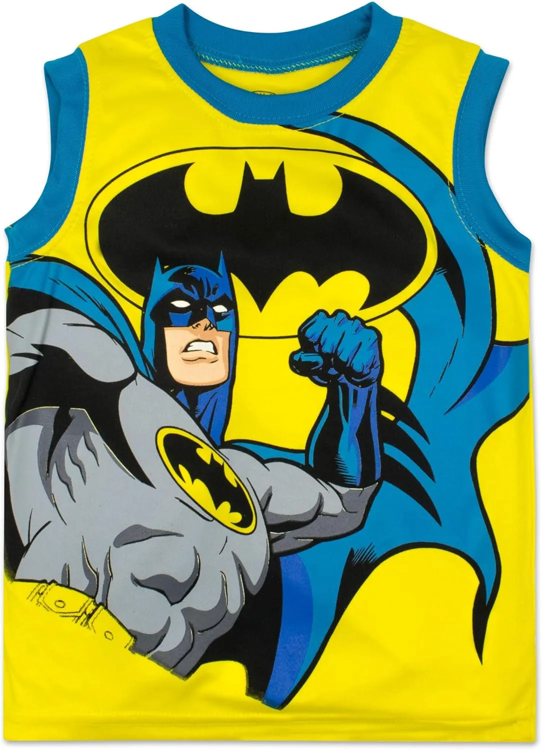 DC Comics Justice League Batman Graphic T-Shirt Sleeveless and Shorts 3 Piece Outfit Set Toddler to Big Kid