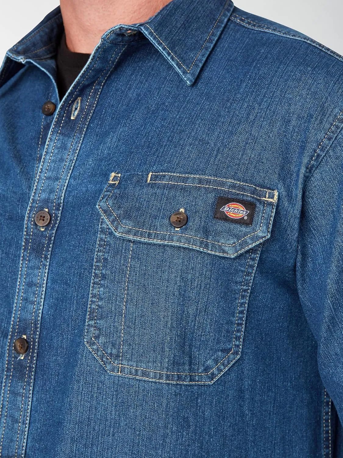 Dickies Men's Flex Denim Long Sleeve Shirt