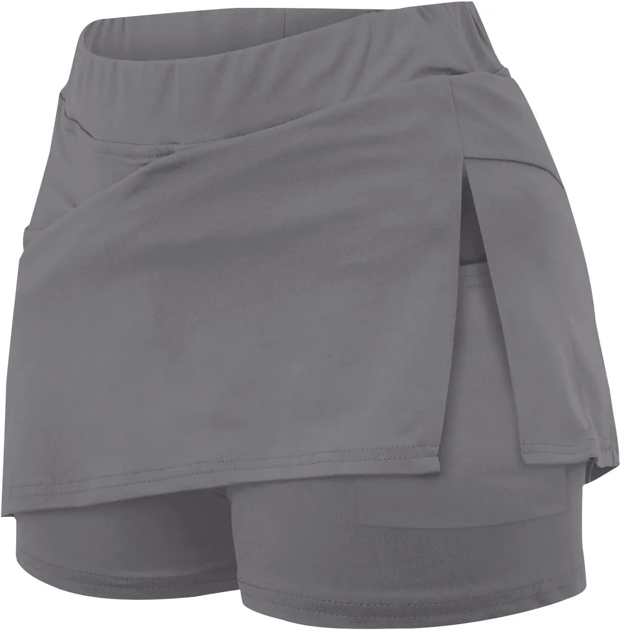 Elastic Yoga Skorts for Women Plus Size Tummy Control High Waisted Athletic Tennis Golf Culottes Pockets Shorts