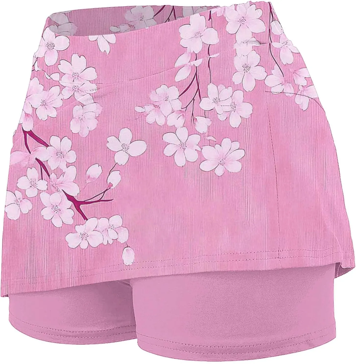 Elastic Yoga Skorts for Women Tummy Control High Waisted Athletic Tennis Golf Culottes with Pockets Plus Size Shorts