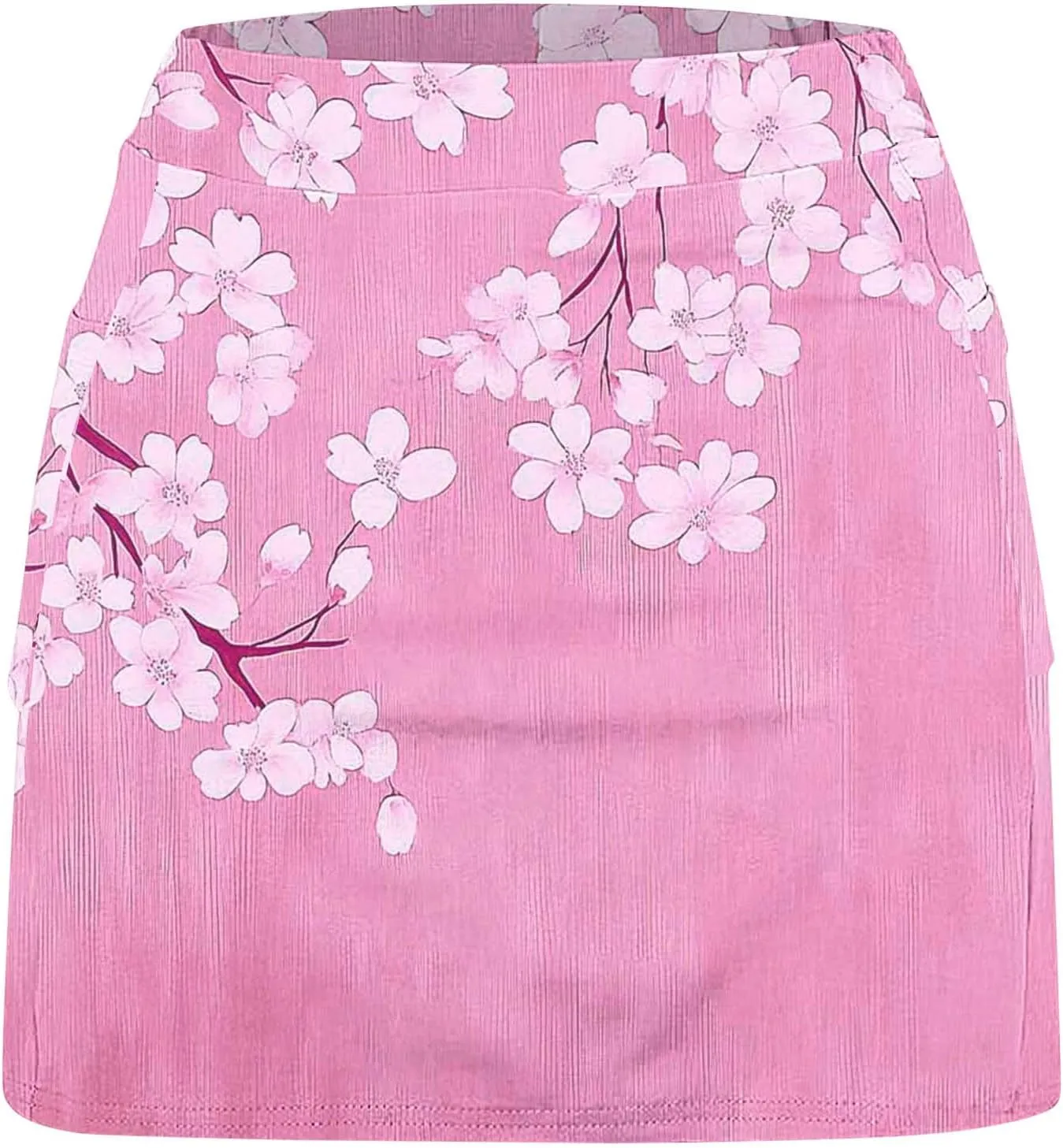 Elastic Yoga Skorts for Women Tummy Control High Waisted Athletic Tennis Golf Culottes with Pockets Plus Size Shorts